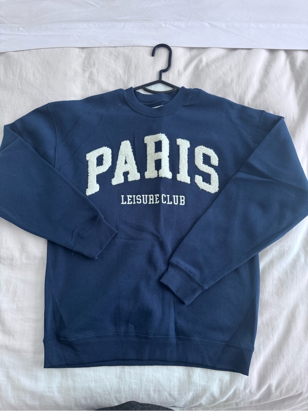 Paris Leisure Club Navy Crewneck Sweater XS NWOT